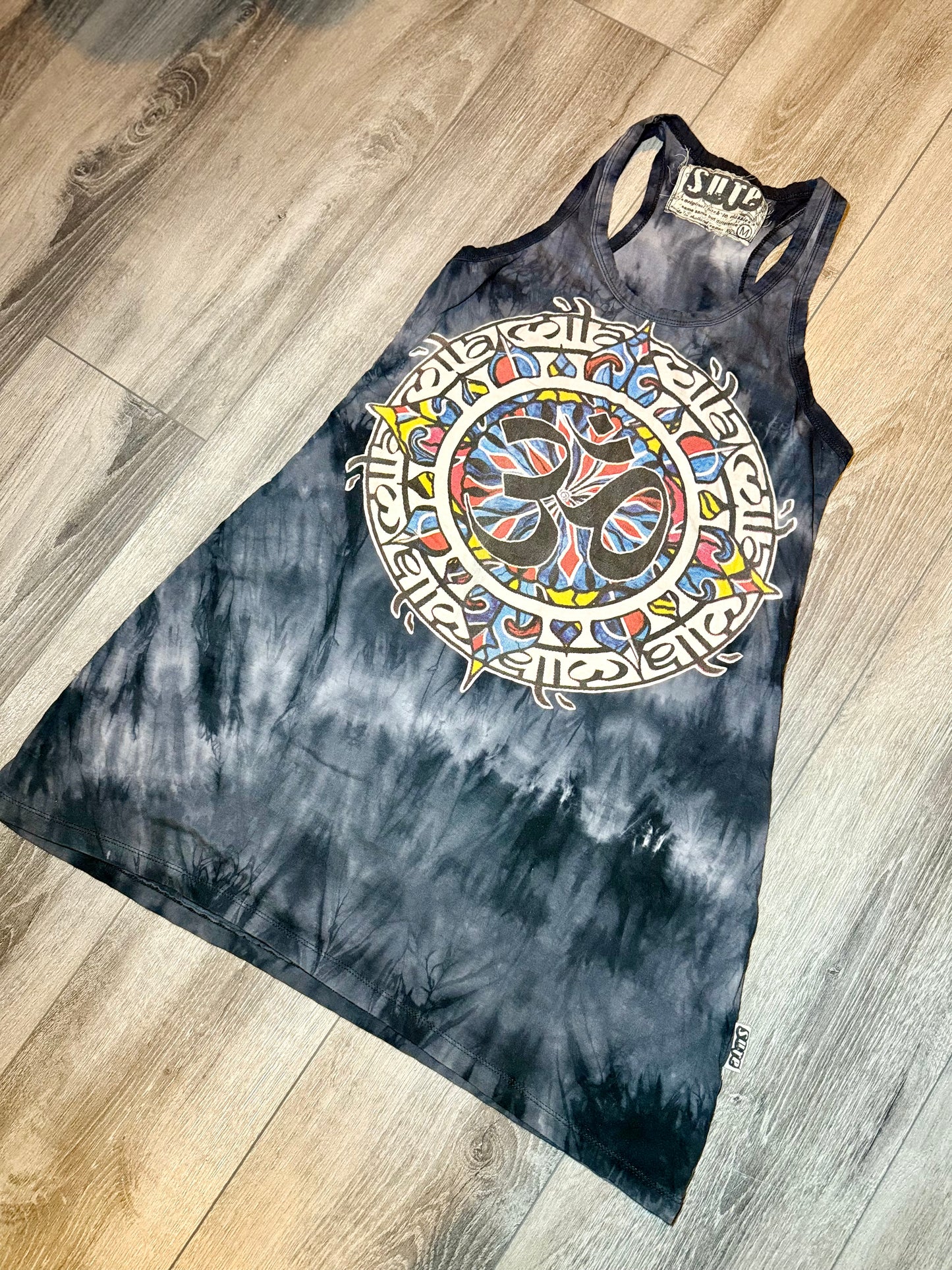 Colourful Ohm Tie-Dye Long Vest/ Dress — (M)