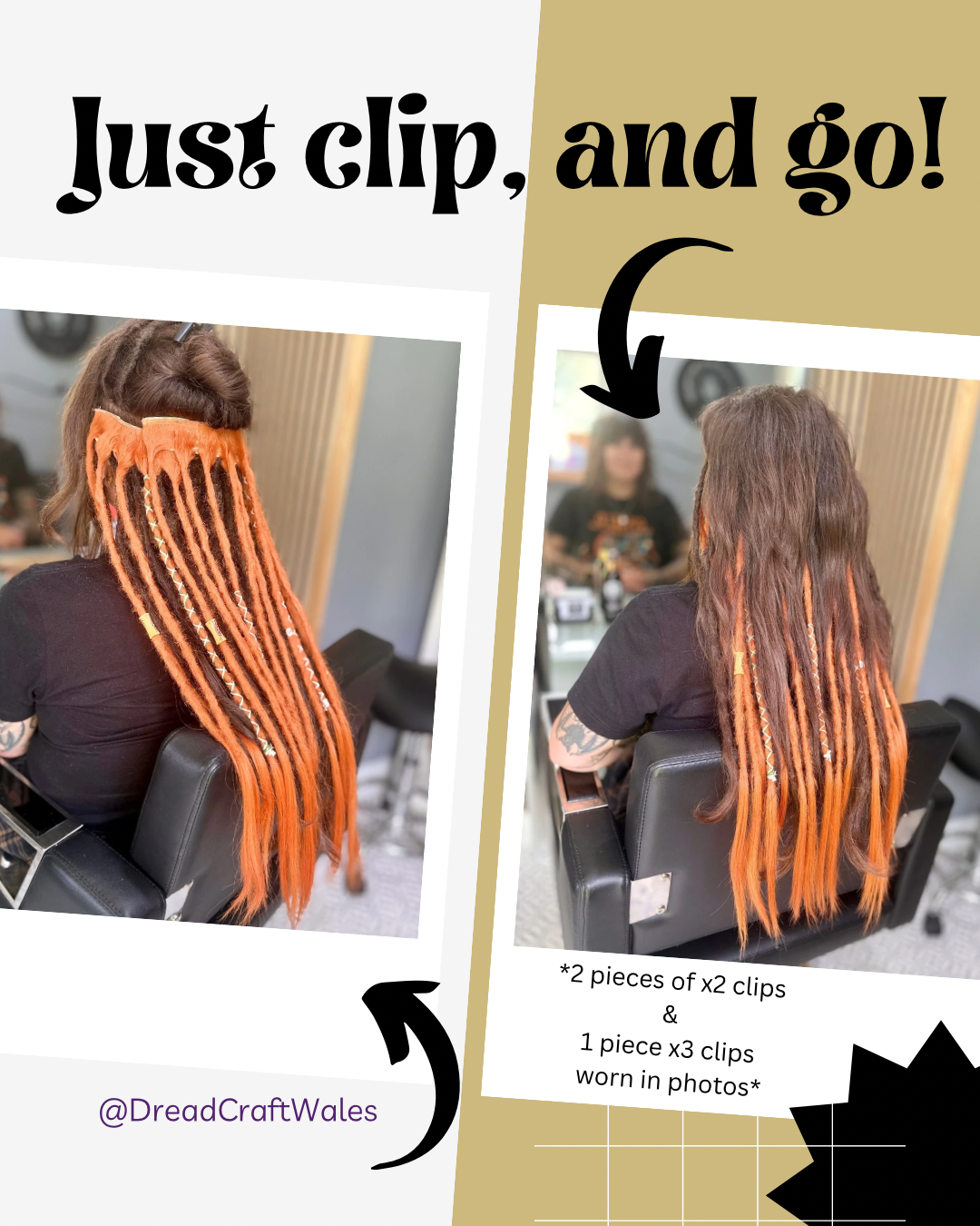 Clip in Dreadlocks - Auburn