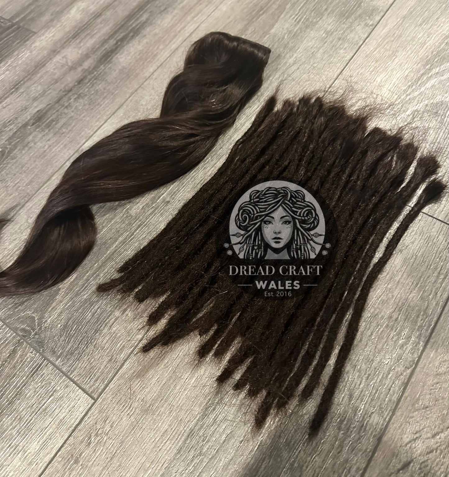 (Pack of 10) Human Hair Dreadlock Extensions - #4 Dark Brown.