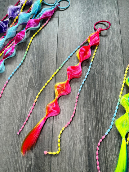 Bubble Braids on Hair Tie (1pc)