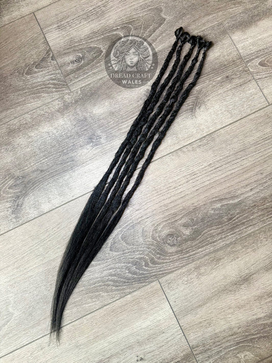 Midnight Black SE Dreadlock Extensions - 5 Pack