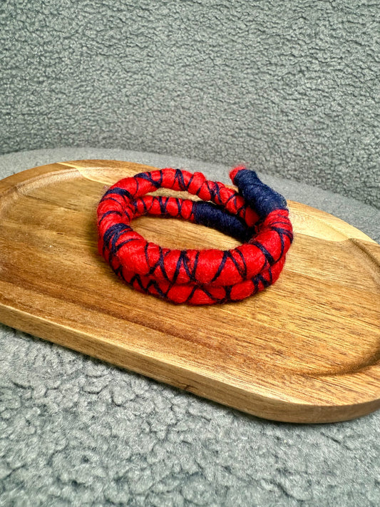 Dreadlock Spiral Tie - Red Navy