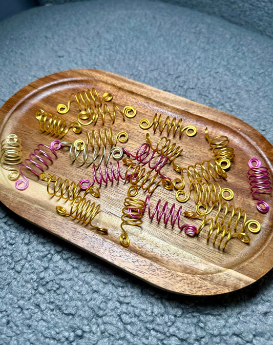 Handmade Wire Spiral Dreadlock Beads - 5