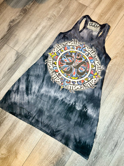 Colourful Ohm Tie-Dye Long Vest/ Dress — (M)