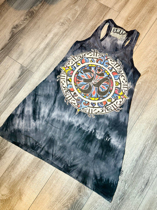 Colourful Ohm Tie-Dye Long Vest/ Dress — (M)