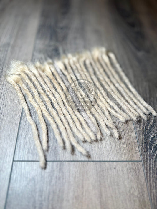 Silver Blonde Human Hair Dreadlock Extensions - Pack of 20