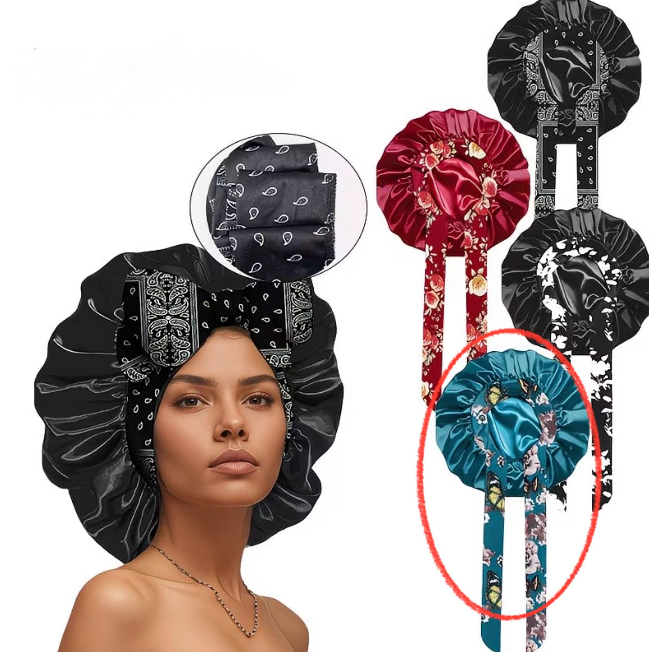 Satin Sleep Bonnet - Choose option