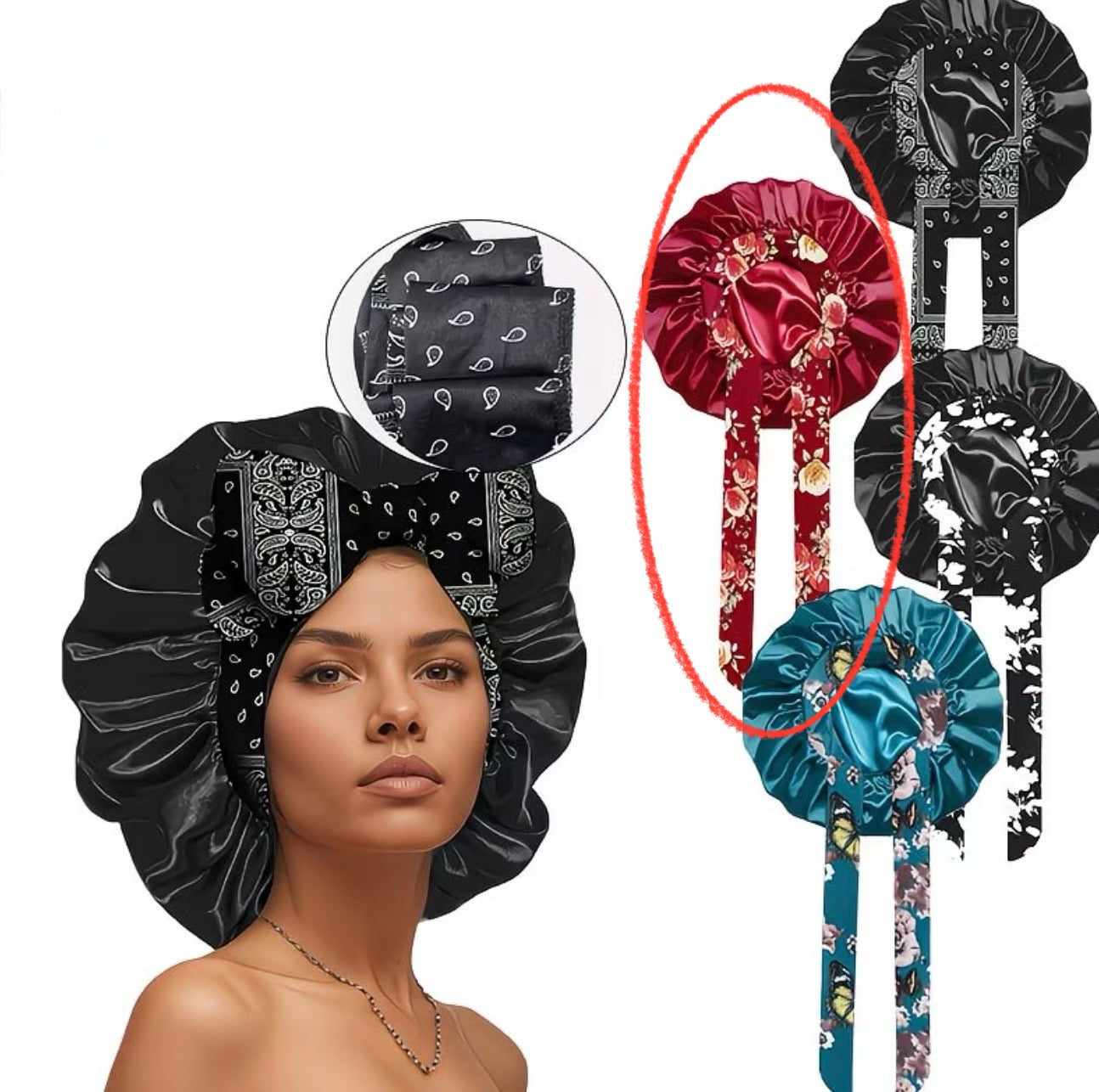 Satin Sleep Bonnet - Choose option