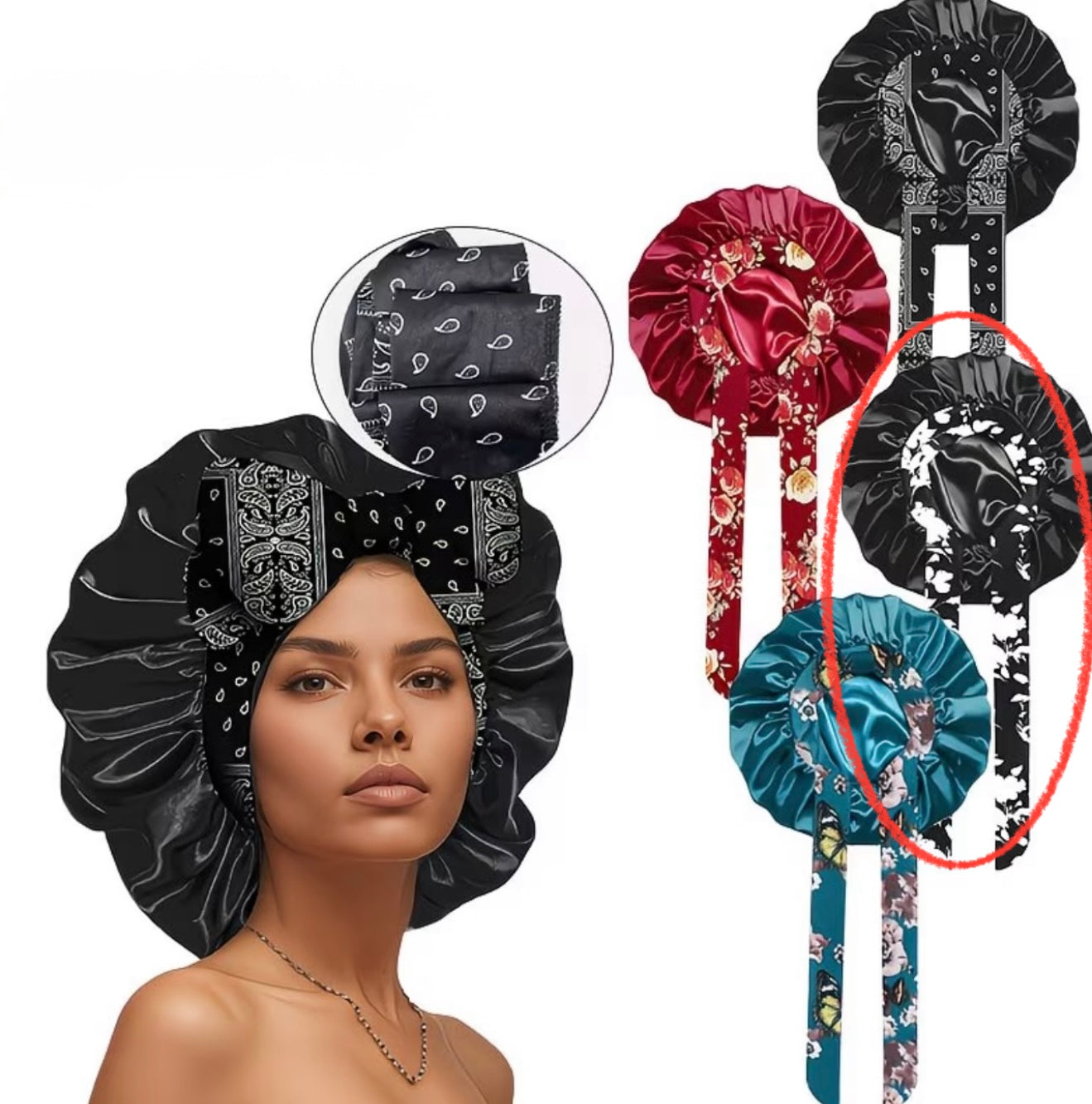 Satin Sleep Bonnet - Choose option