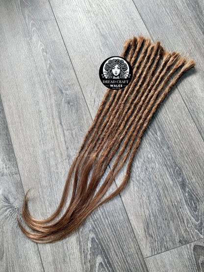 ❗️SALE❗️ 11 Piece Human Hair Dreadlock Extension Set – 22” – #6 Brown