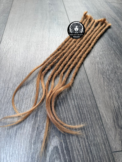 ❗️SALE❗️ - 8 Piece Human Hair Dreadlock Extension Set – 18” – #16 Honey Blonde