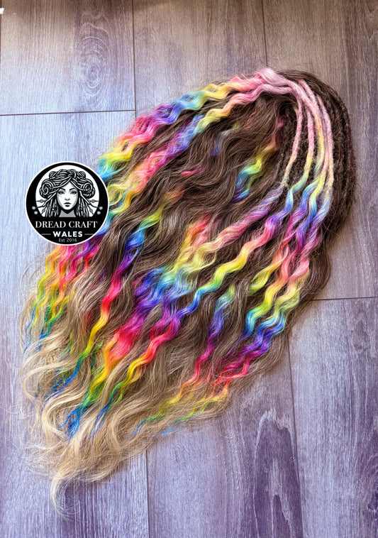 Rainbow Toffee Dread Wave Full Set